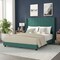 Flash Furniture Emerald Velvet Queen Platform Bed with Headboard YK-1079-GR-Q-GG - alternate 1